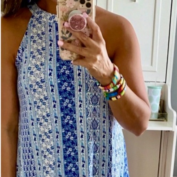 Loft Paisley Tiered Halter Swing Dress - Picture 6 of 7